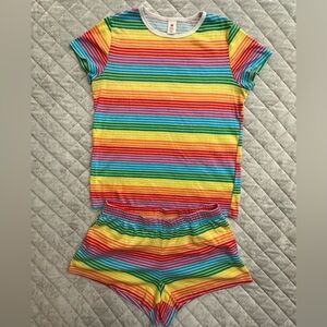 Rainbow Stripe Pajama Set